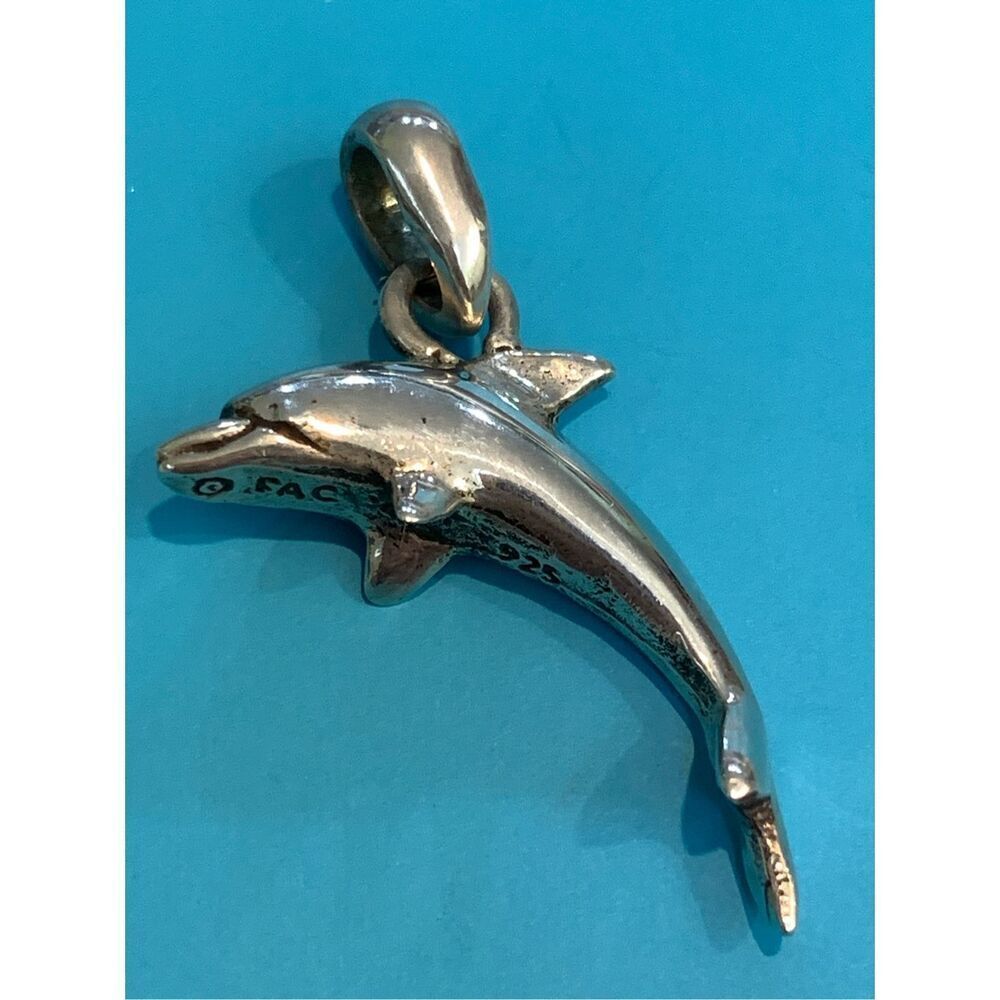 .925 Dolphin Sterling Silver Jewelry Charm #sea life #fine arf